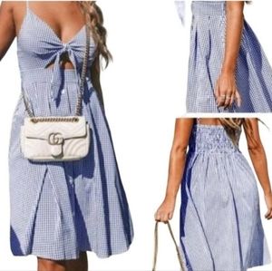 Cupshe gingham front tie summer dress medium